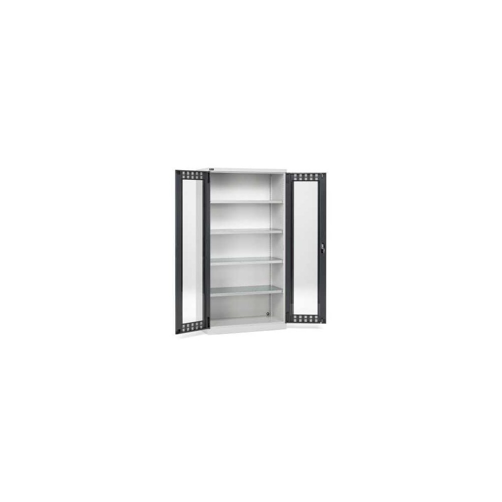 Flügeltürschrank 1023x555x2000mm, 54x27 EH mit 4 Fachböden und Türen aus Polycarbonat