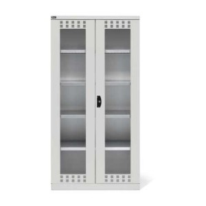 Flügeltürschrank 1023x555x2000mm, 54x27 EH mit 4 Fachböden und Türen aus Polycarbonat