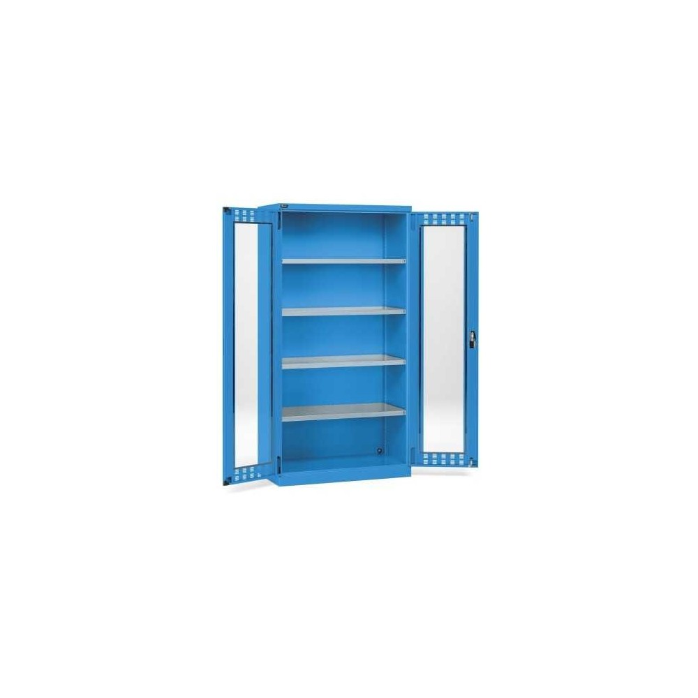 Flügeltürschrank 1023x555x2000mm, 54x27 EH mit 4 Fachböden und Türen aus Polycarbonat