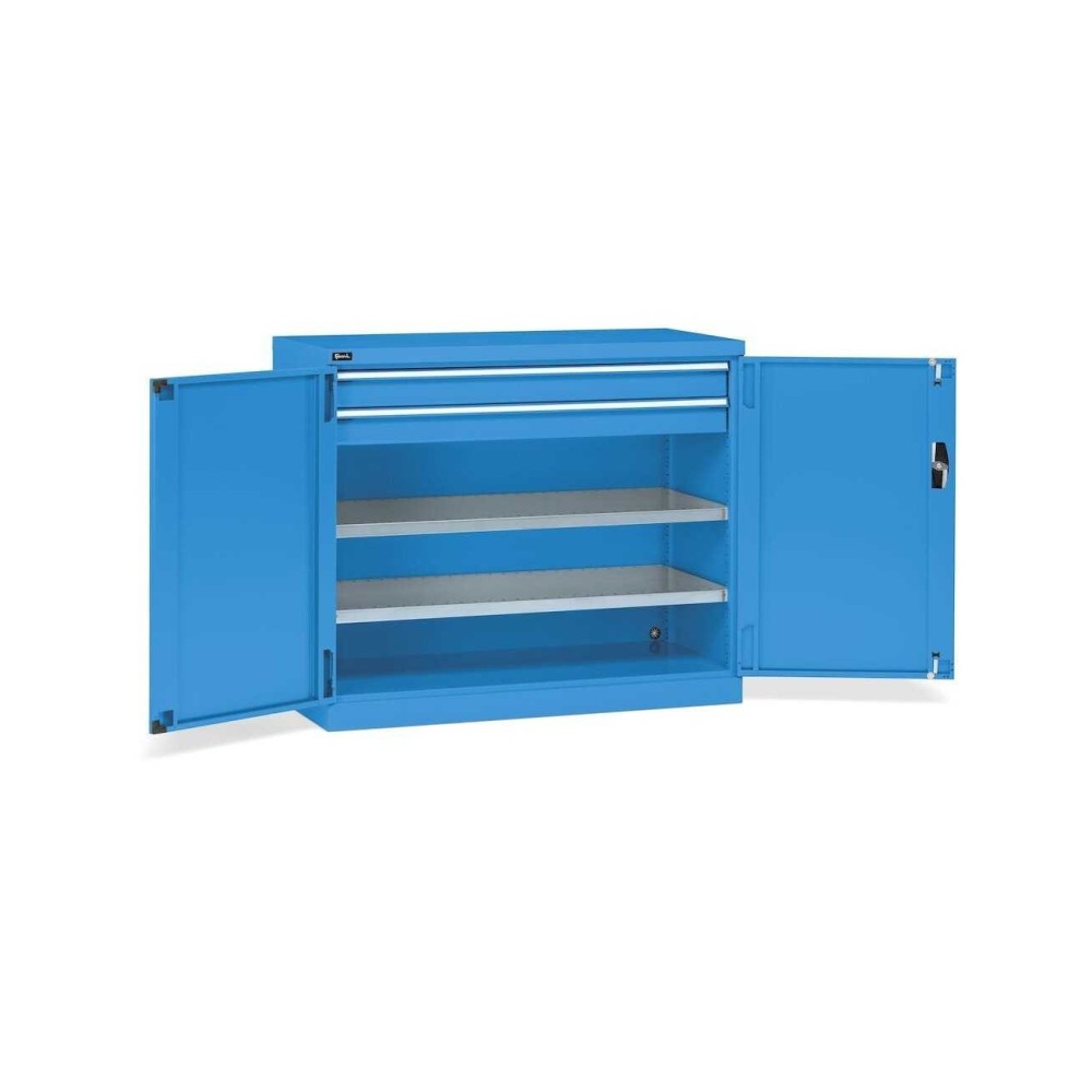 Flügeltürschrank 1193x555x1000mm, 64x27 EH mit 2 Fachböden + 2 Schubladen