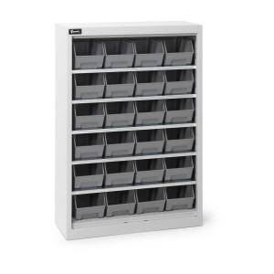Behälterschrank mit 24x Sichtlagerkasten AIR 700x267x1001mm