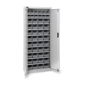 Behälterschrank mit 48x Sichtlagerkasten AIR 700x267x1651mm