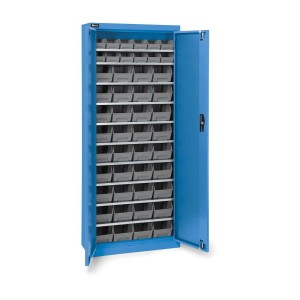 Behälterschrank mit 48x Sichtlagerkasten AIR 700x267x1651mm